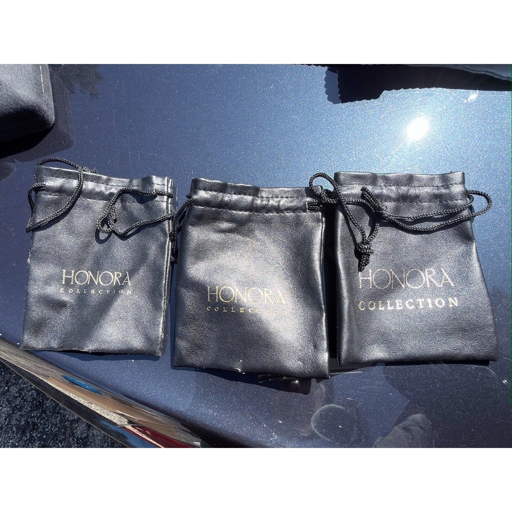 Lot 3‎ Honora Collection Jewelry Pouches Black Drawstring Storage Bags